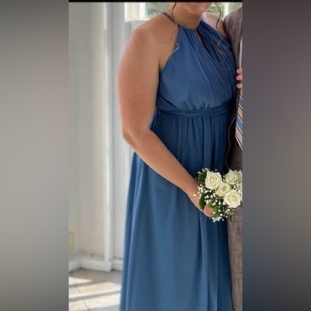 Revelry Elegant Blue Halter Maxi Dress
